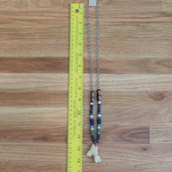 Unique Handmade Wire Wrapped Coral Beach Glass Long Beaded Necklace OOAK - Picture 6 of 6